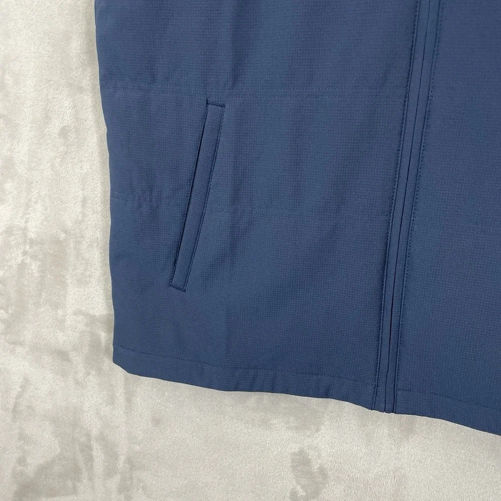 Travis Mathew Cold Heart 2.0 Puffer Vest Mens L Blue Full-Zip Quilted Golf Logo